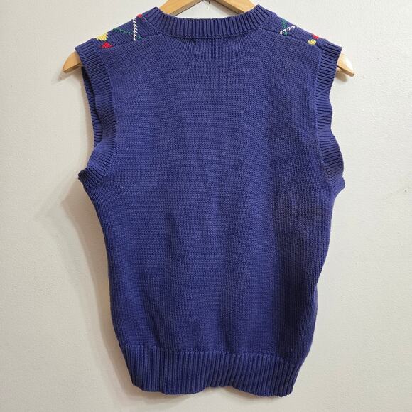 Ralph Lauren Men Vtg 90s Y2K Preppy Ivy League Golf Argyle V Neck Sweater Vest S - Picture 6 of 9